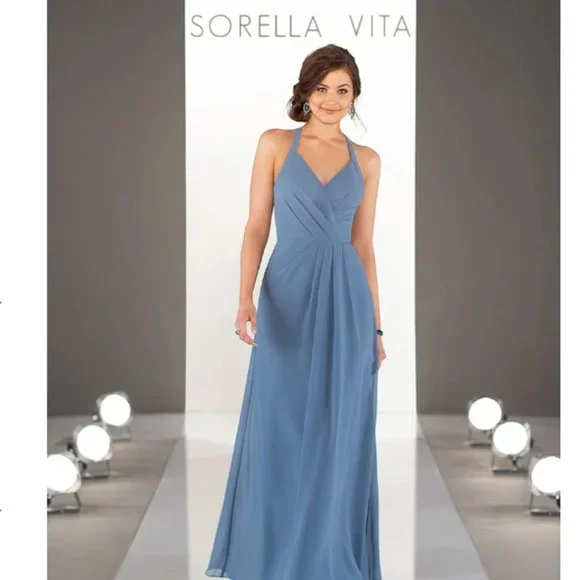 sea glass blue bridesmaid dress ZAPAKA Women Light Blue Bridesmaid Dress with Slit Mermaid Off The Shoulder Satin Long Wedding Guest Dress with Ruffles, Satin color / US10